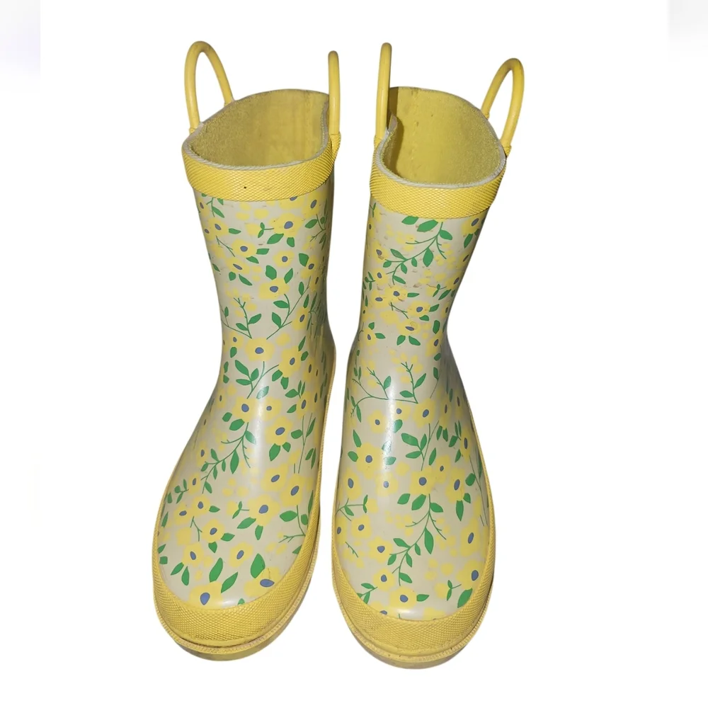 Lily & Dan  Yellow Floral Kids' Rain Boots